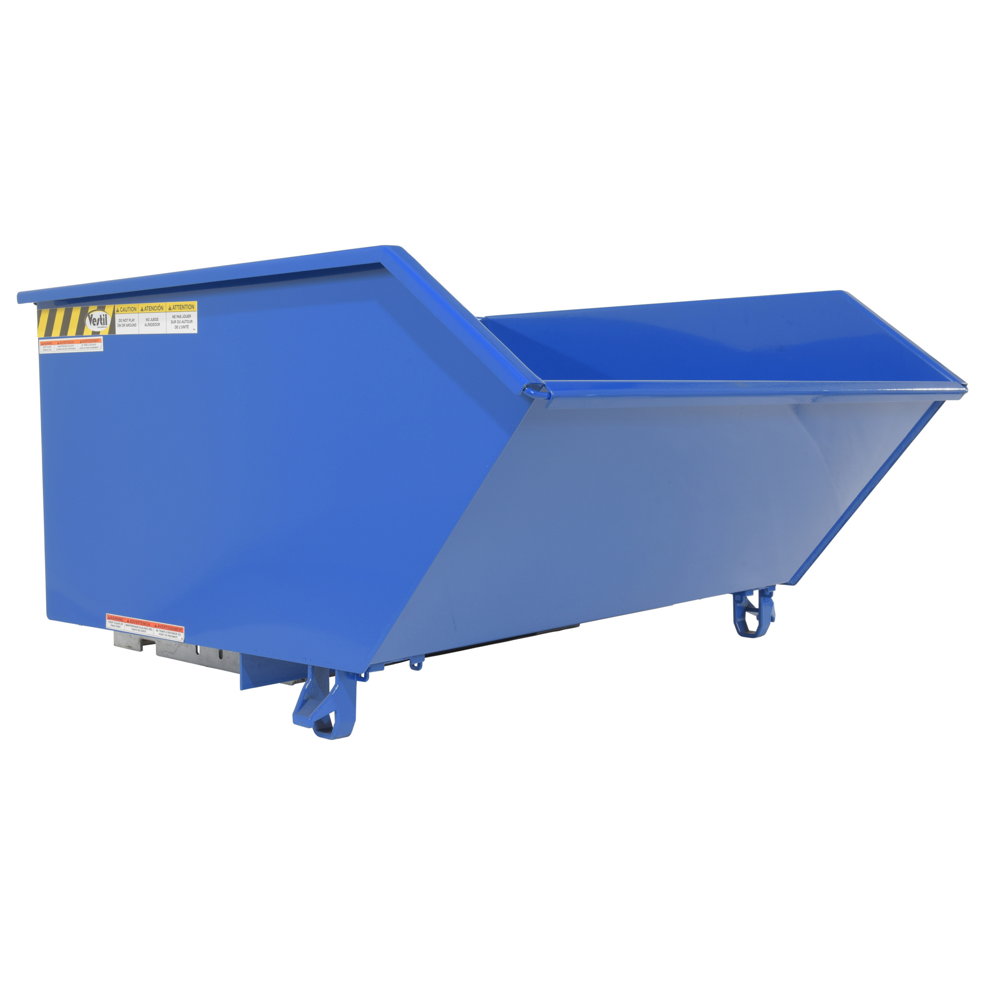 Vestil Steel High Strength Low Profile Hopper 1 Cubic Yard 6000 Lb. Capacity Blue